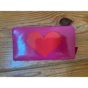 Jonathan Adler pink heart patent clutch